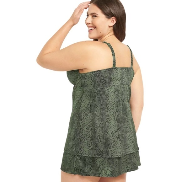 Lane Bryant NWOT Relaxed Underwire Swim Tankini Top Neutral Python- 42C - Picture 2 of 4